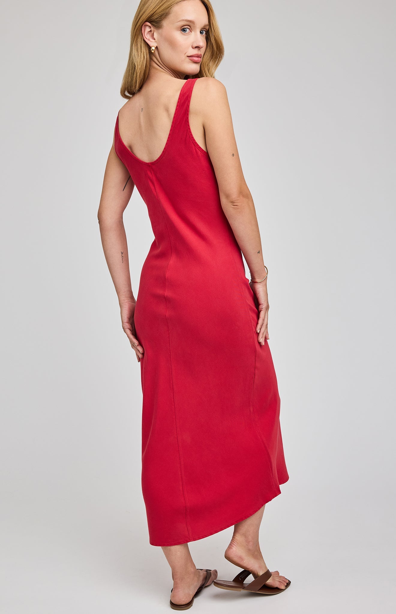 Jacqueline Midi Dress|Washed Garnet