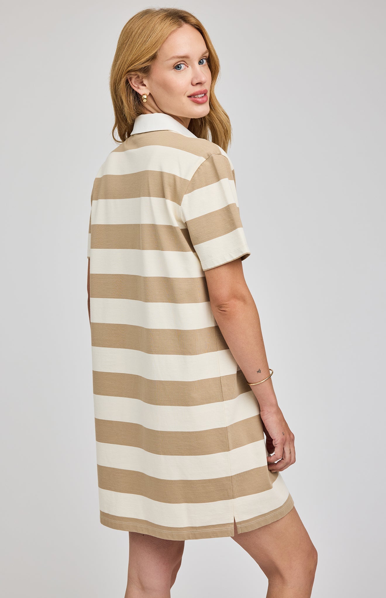 Colbie Dress|Khaki Stripe