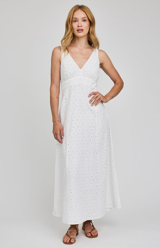 Marielle Eyelet Dress|color:White