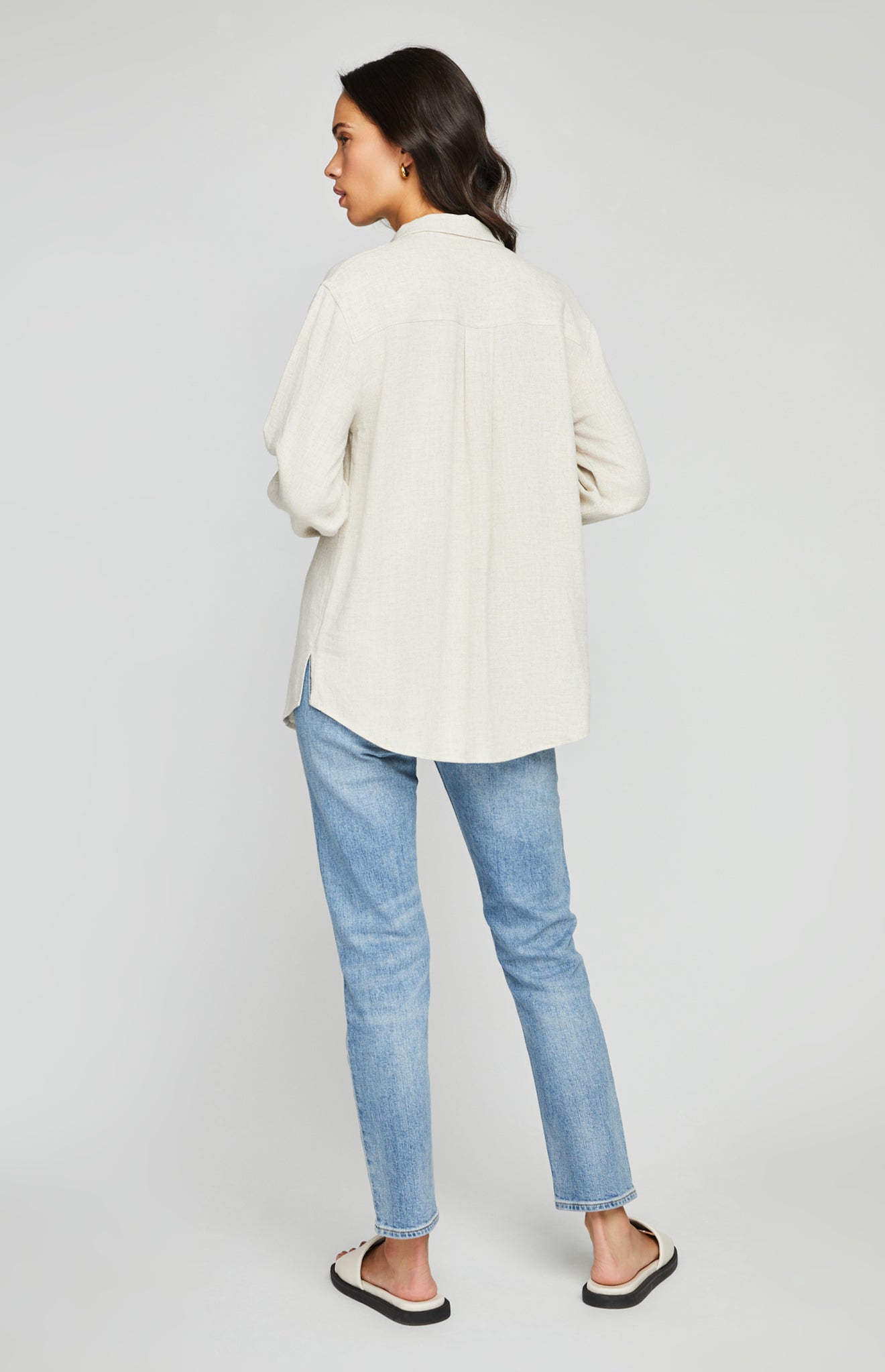 Portia Button Down Shirt|color:Linen