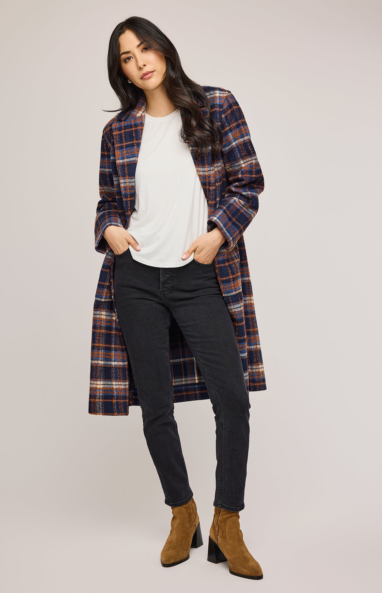 Ezra Coat|color:Navy Plaid