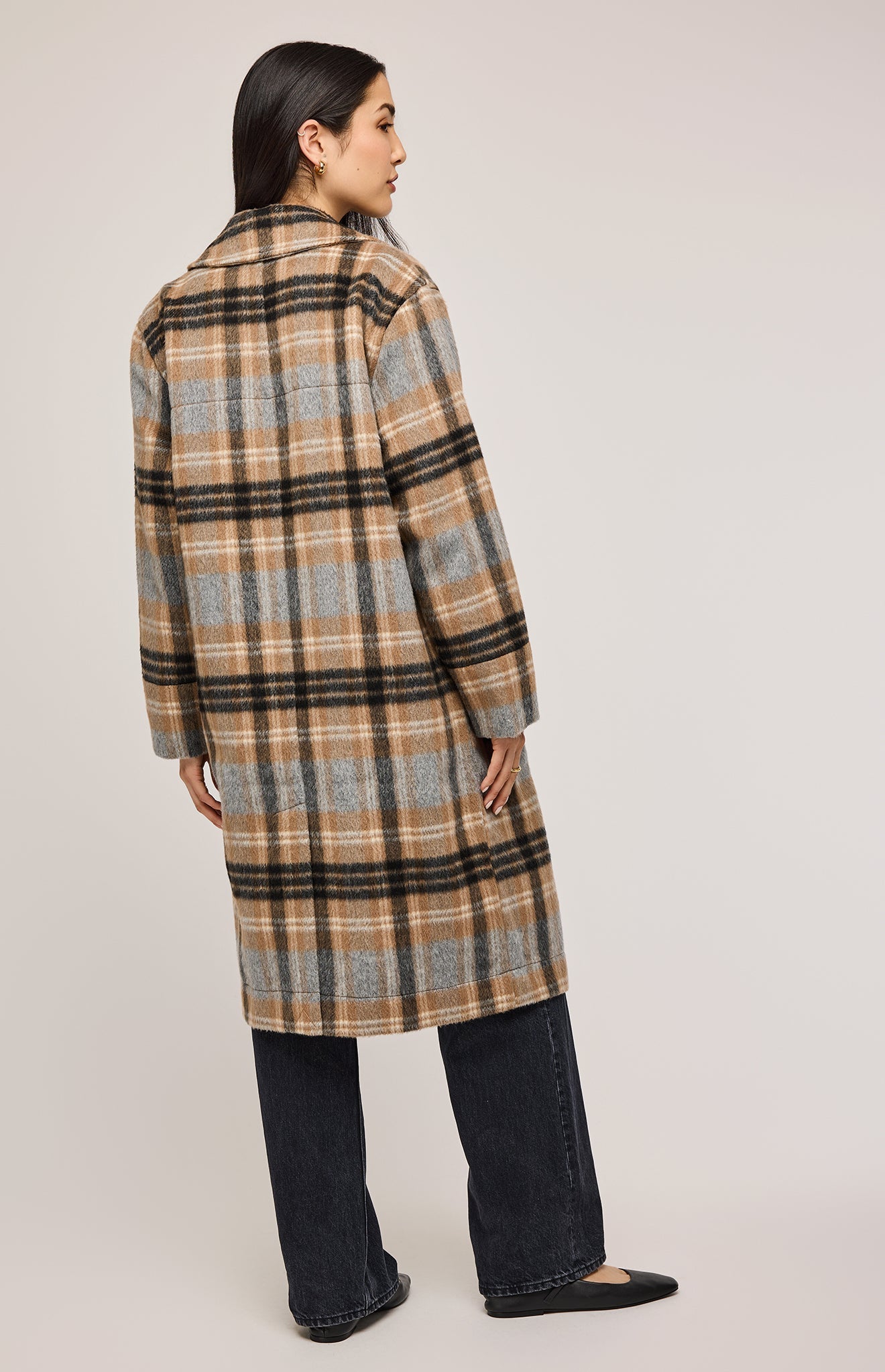 Ezra Coat|color:Sand Plaid