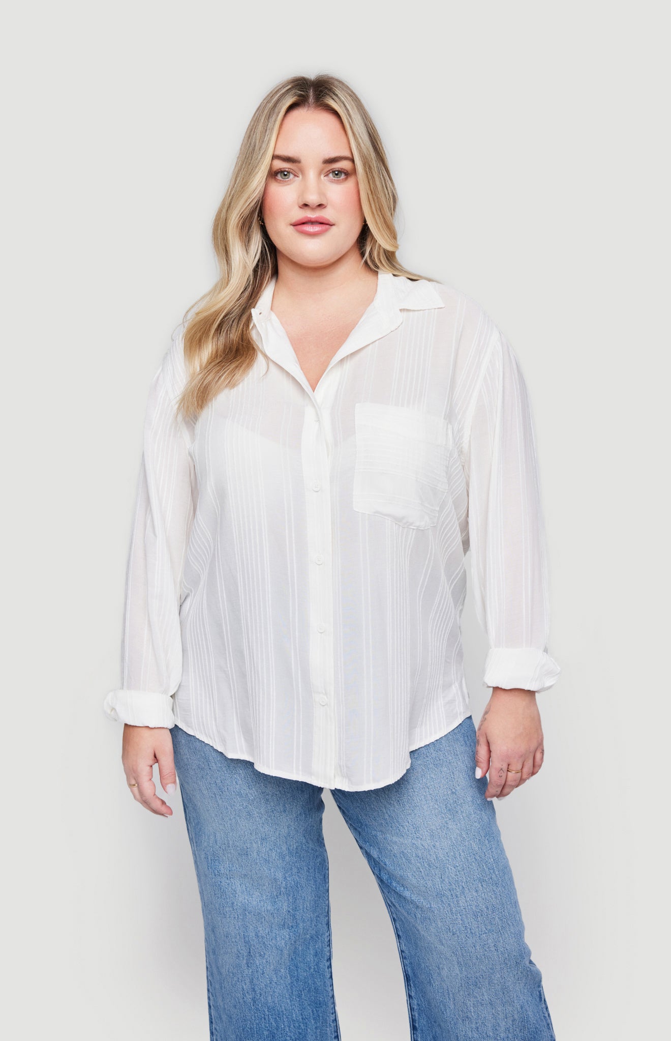 Paige Button Down Shirt|color:White