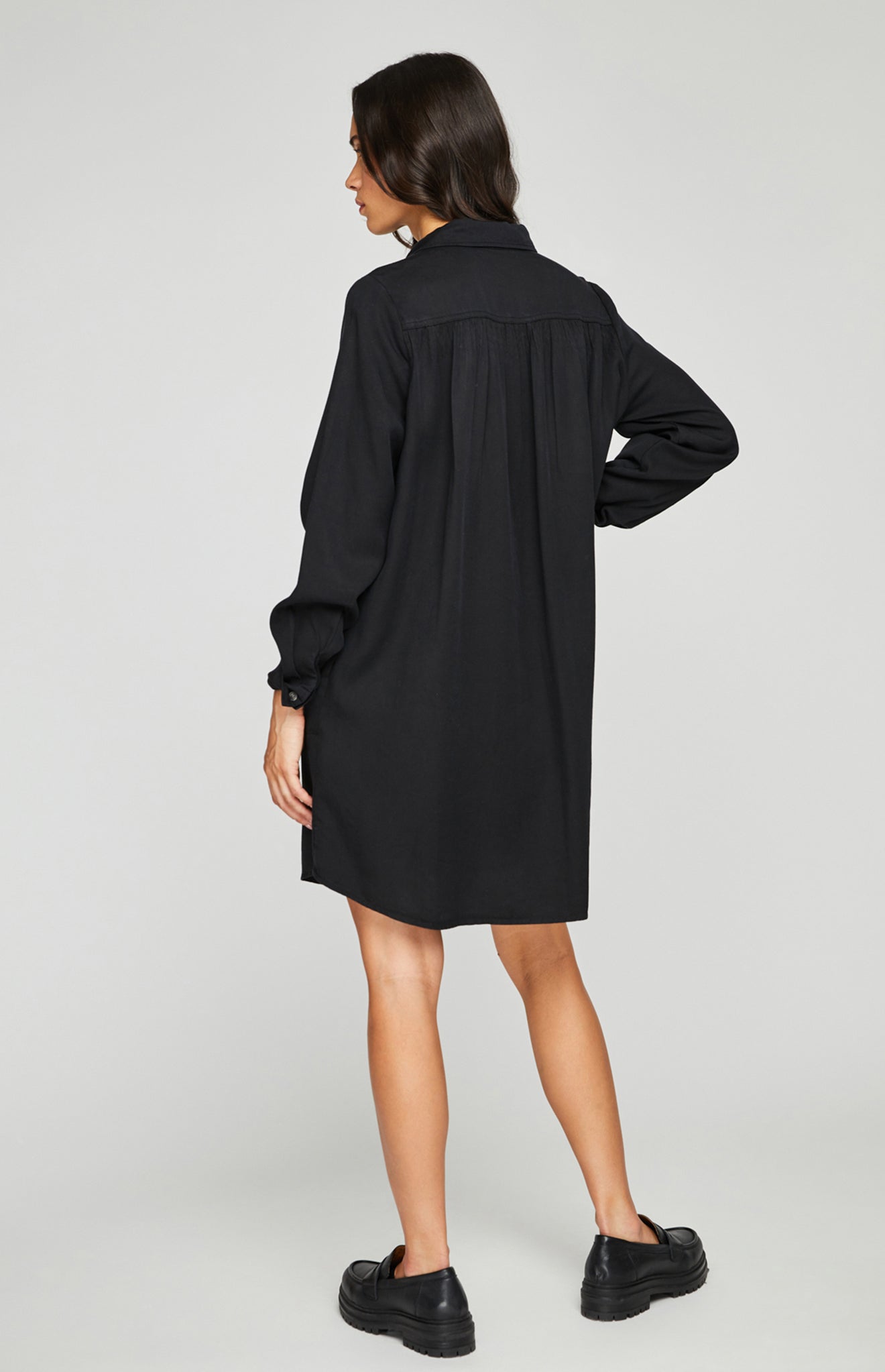 Katie Shirt Dress|color:Black
