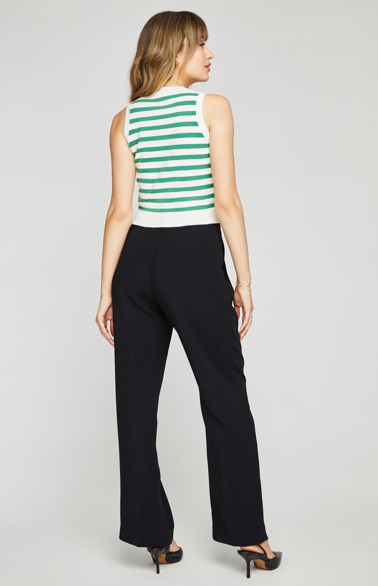 Cora Tank|color:Green Stripe