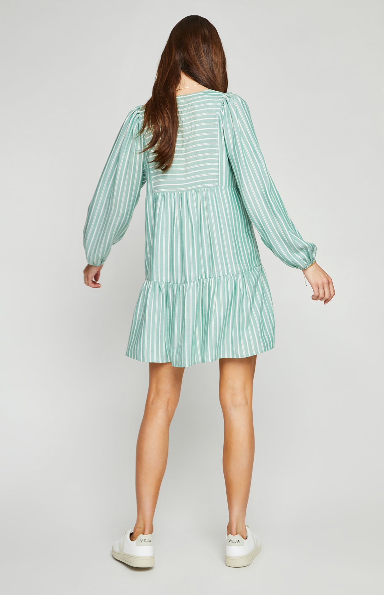 Emily Dress|color:Palm Stripe