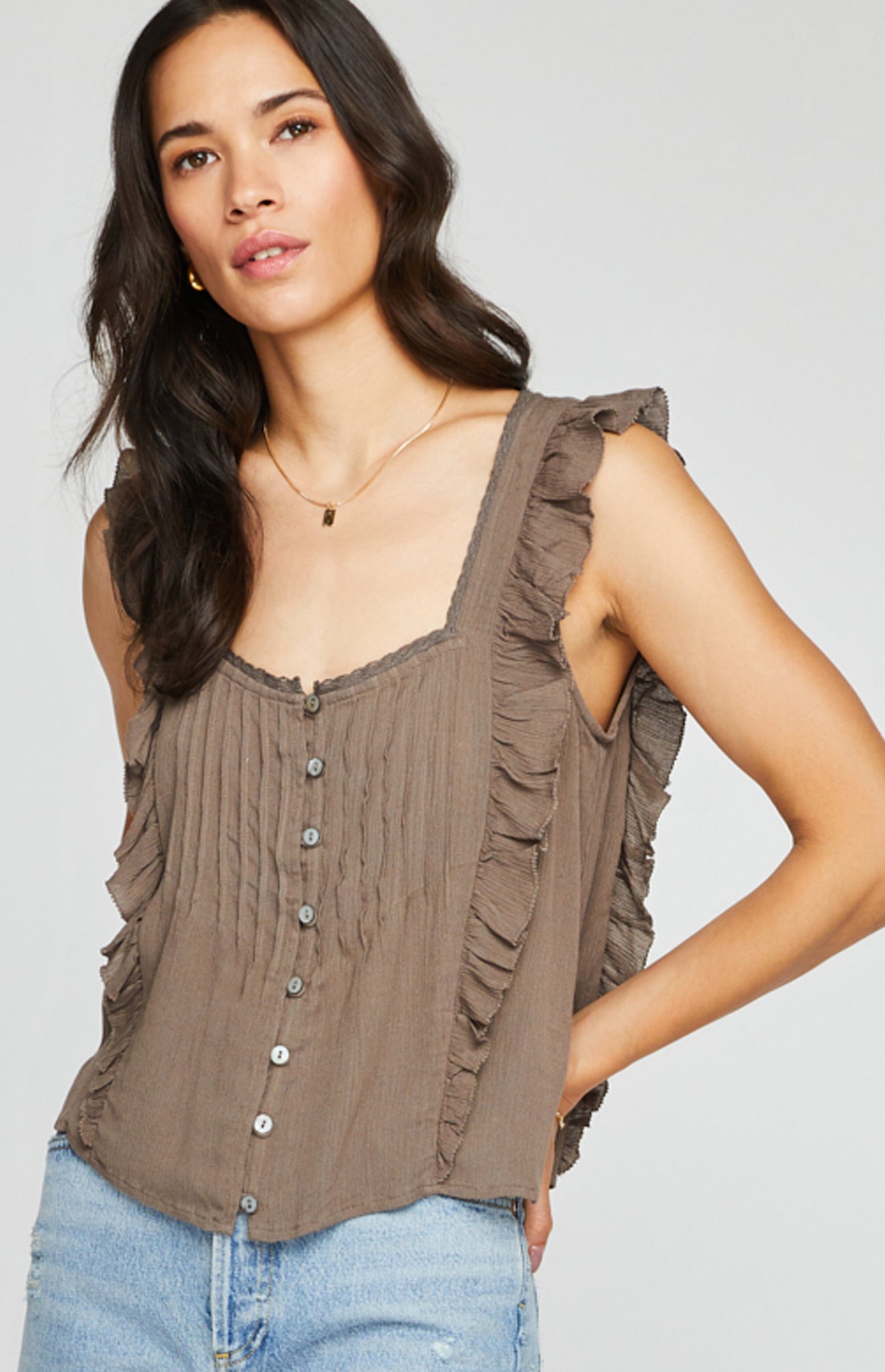 Paulette Tank|color:Porcini