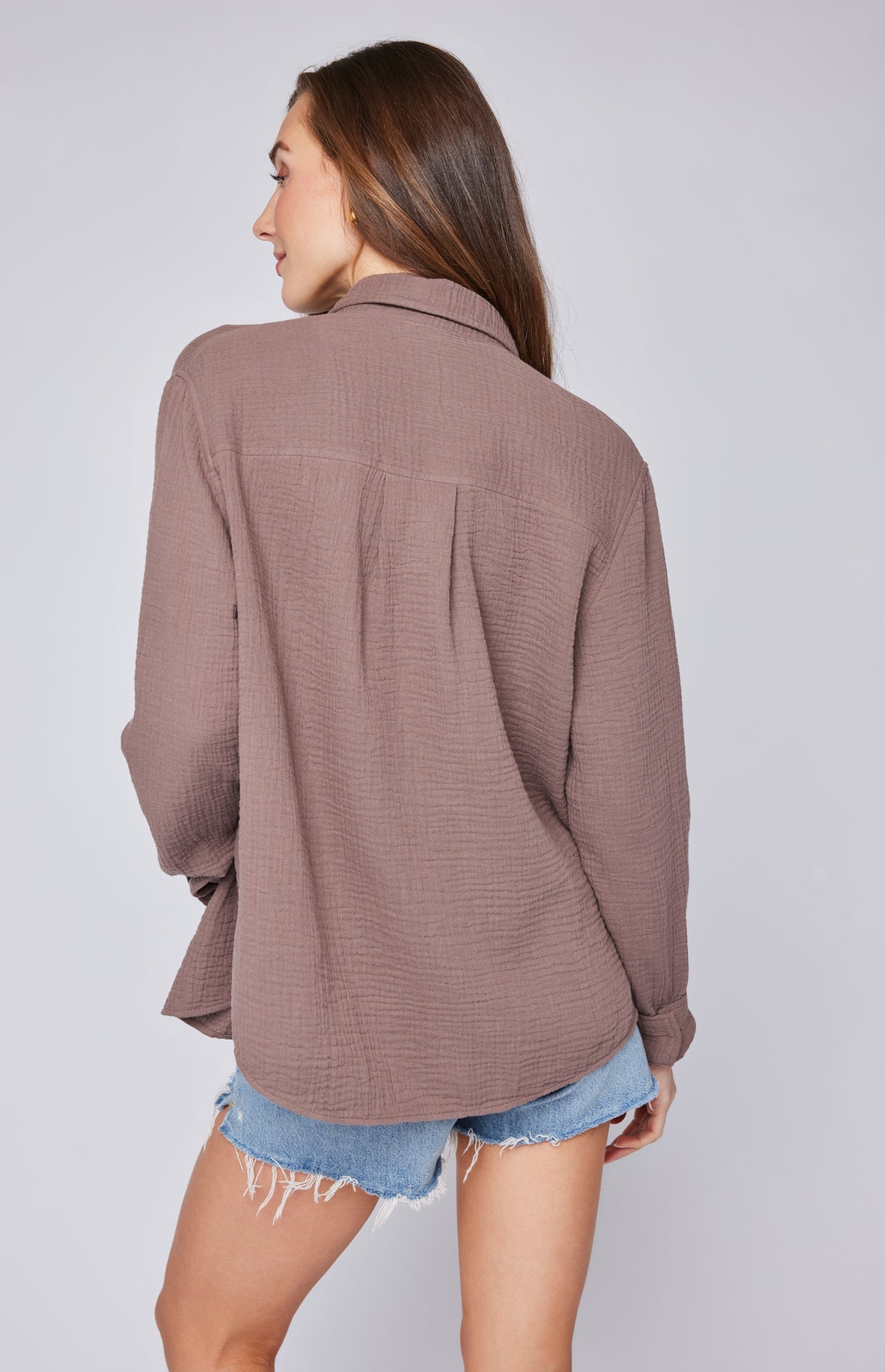 Sonia Button-Down Shirt|color:Driftwood