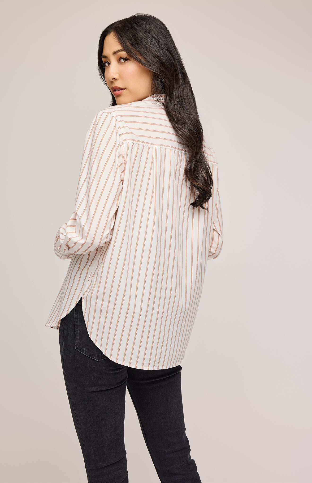 Valencia Button Down Shirt|color:White Stripe