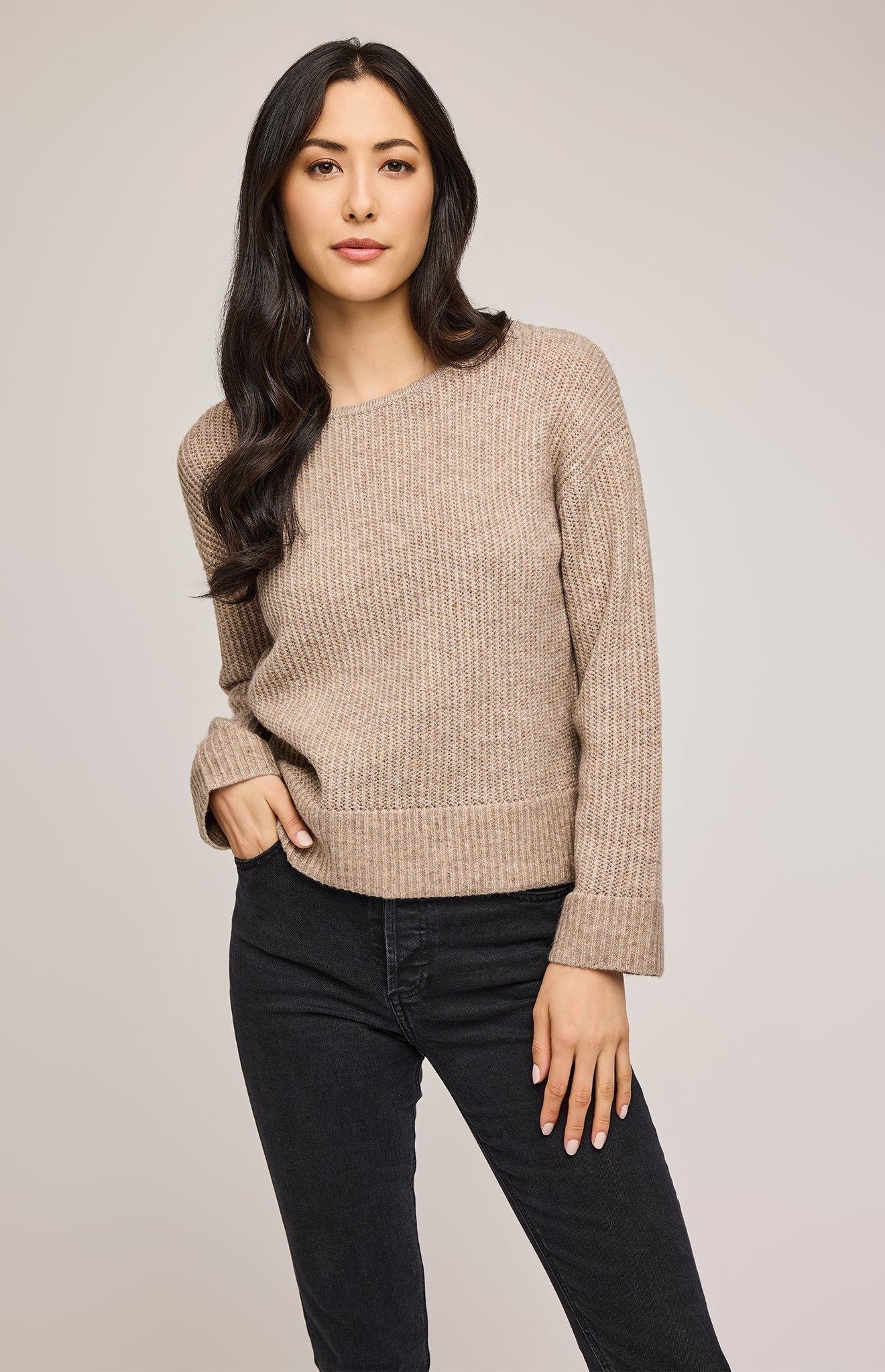 Ambrose Pullover Sweater|color:Heather Taupe