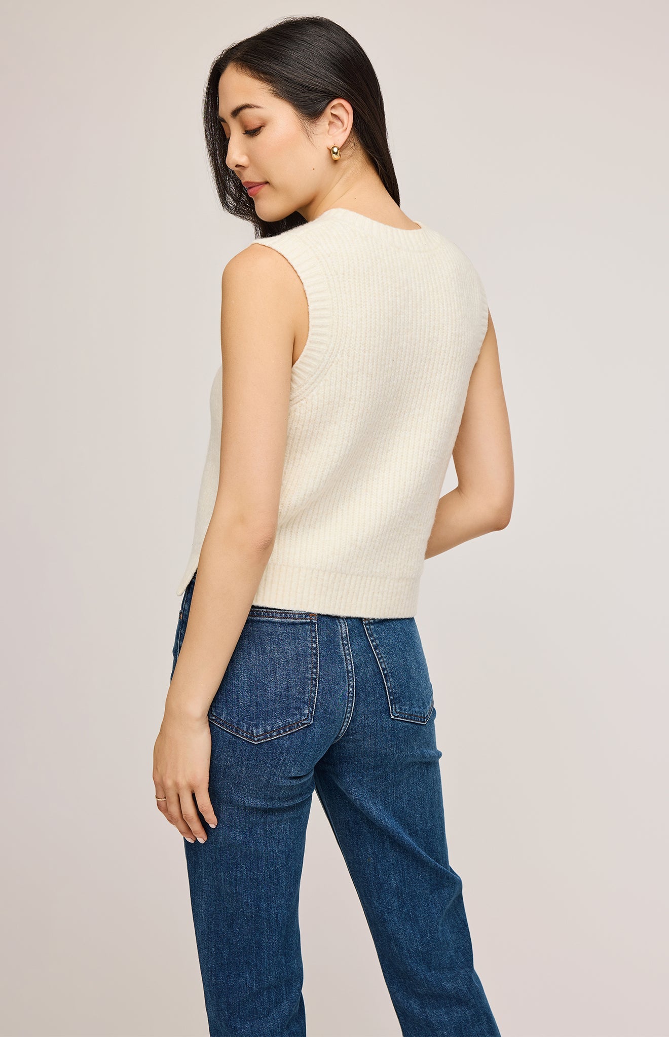 Peyton Knit Vest|color:Cream