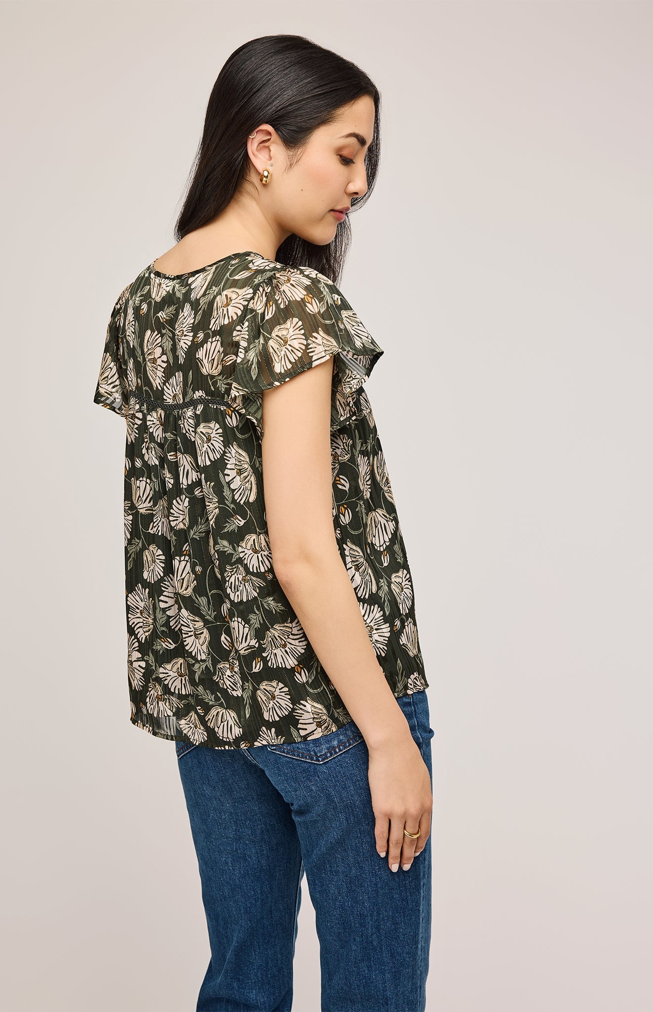 Frida Blouse|color:Ranger Floral