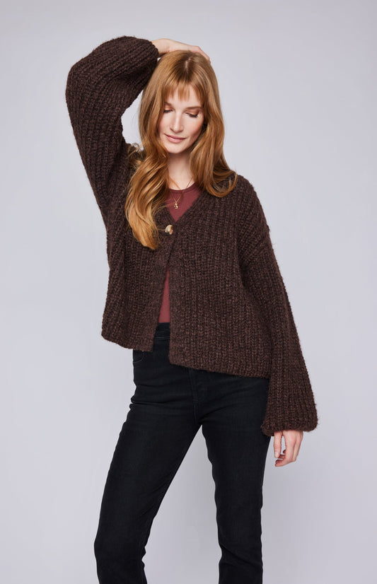 Ilene Cardigan|color:Heather Espresso