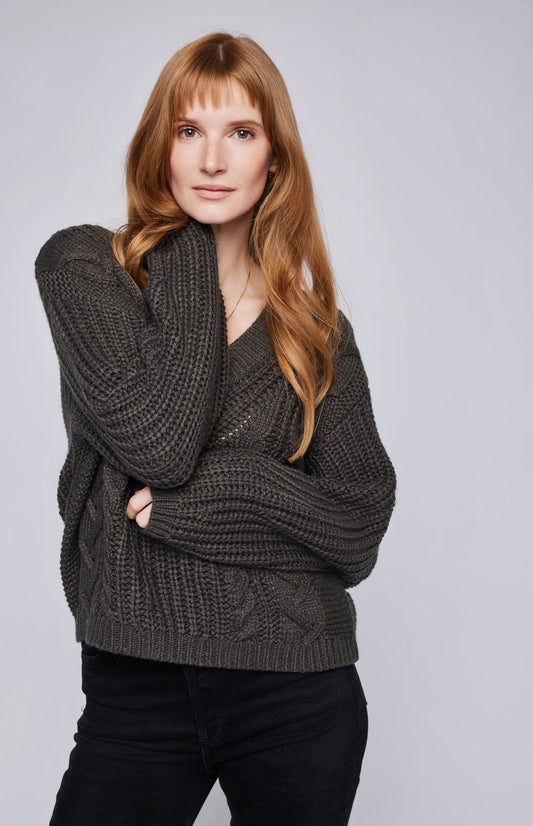 Octavia V-Neck Sweater|color:Ranger