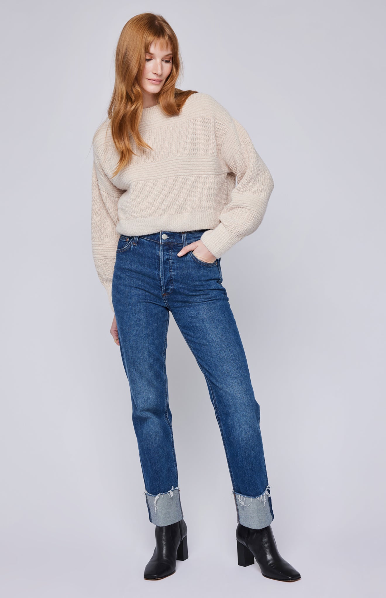 Rosetta Pullover Sweater|color:Bone