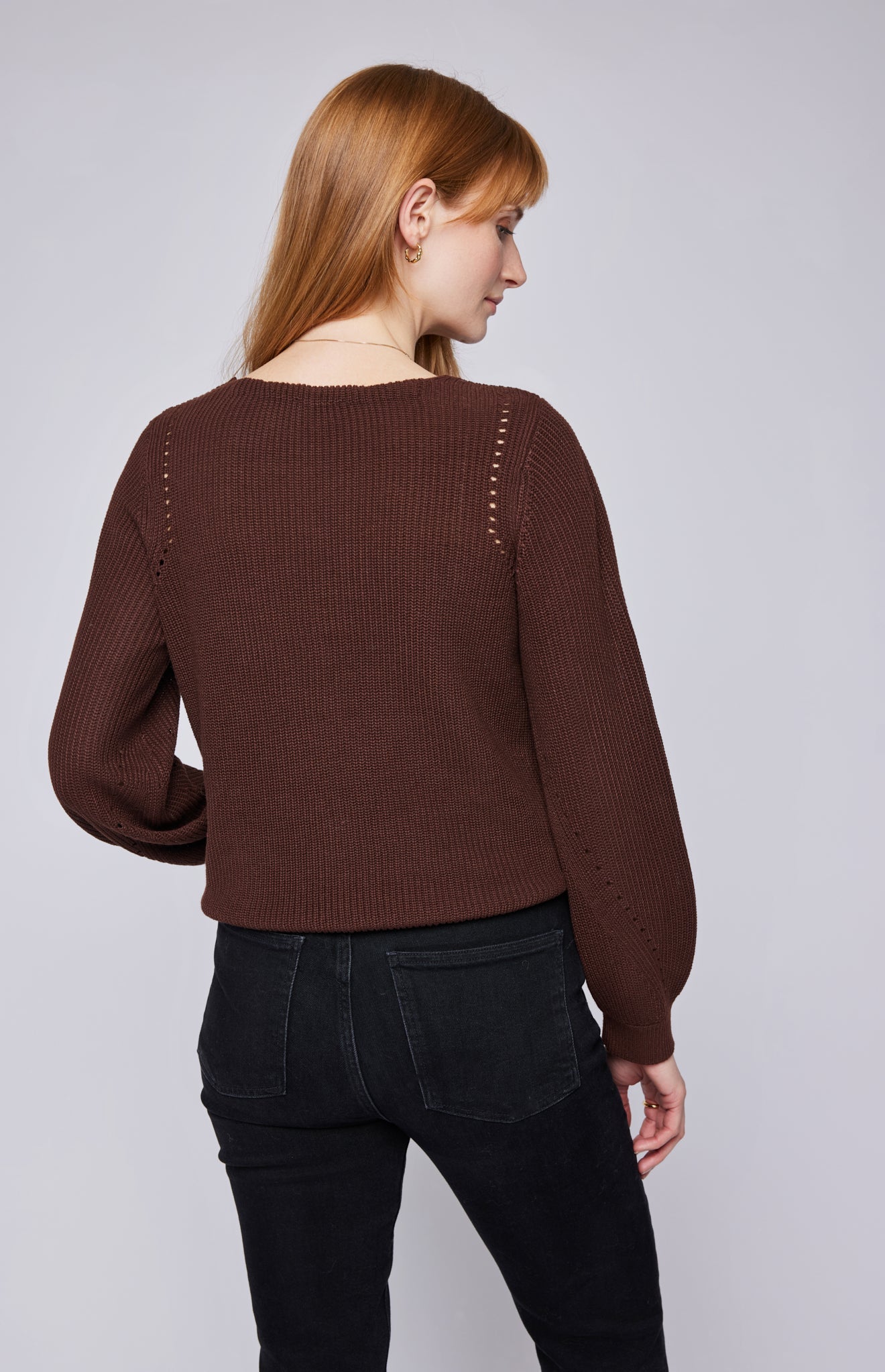 Hailey Pullover Sweater|color:Espresso