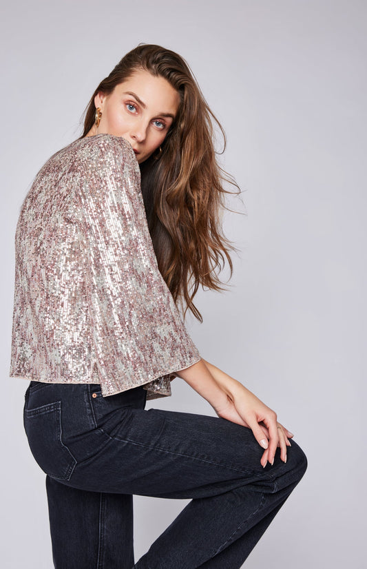 Jett Top|color:Copper Sequin