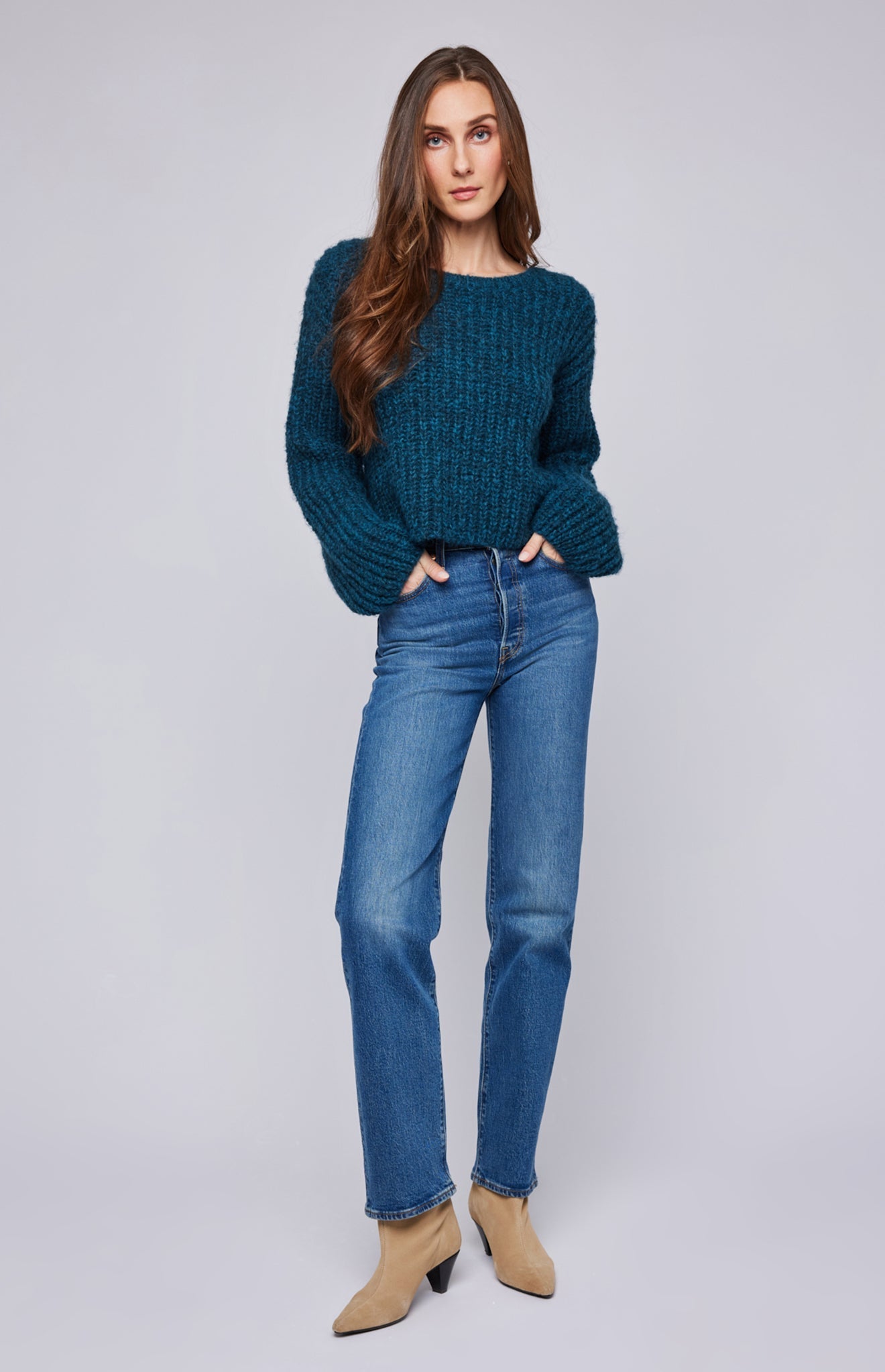 Nadia Pullover|color:Heather Jewel