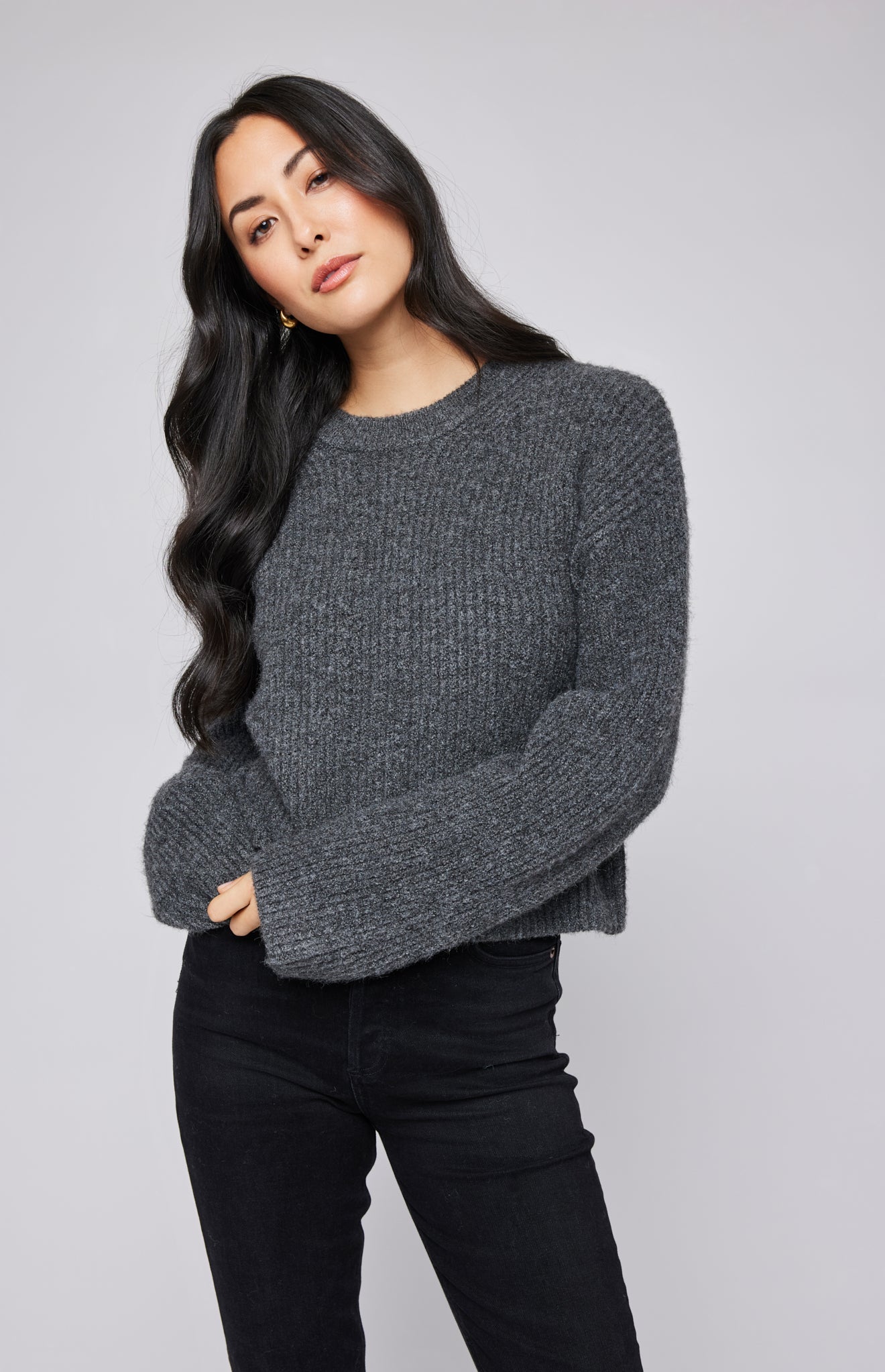 Taylyn Pullover|color:Heather Charcoal