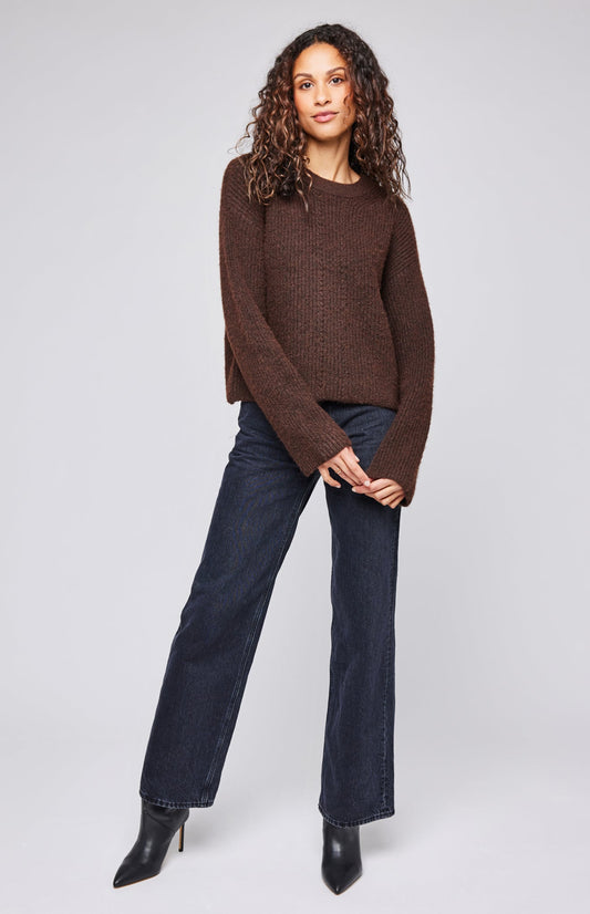 Taylyn Pullover|color:Heather Espresso