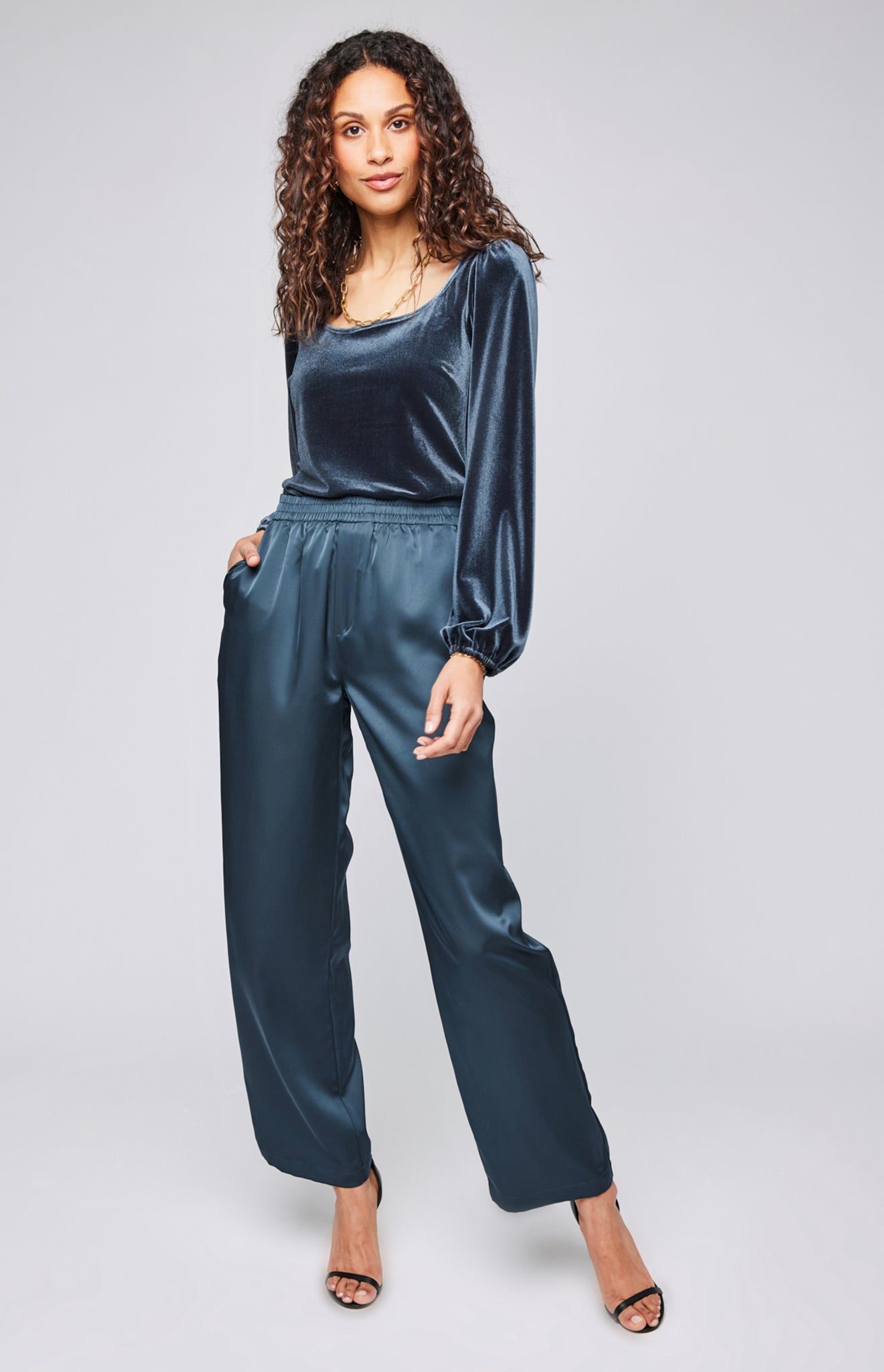 Millicent Satin Pant|color:Twilight 