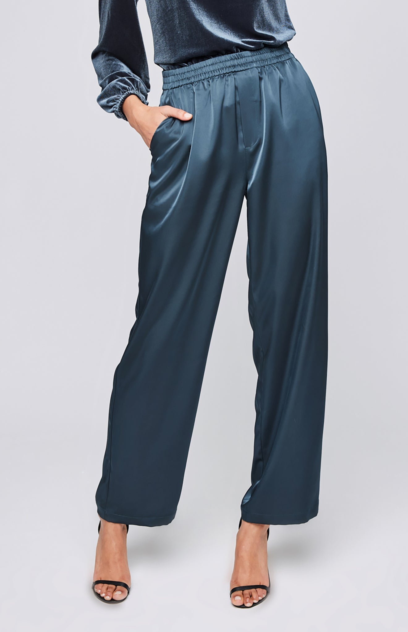 Millicent Satin Pant|color:Twilight 