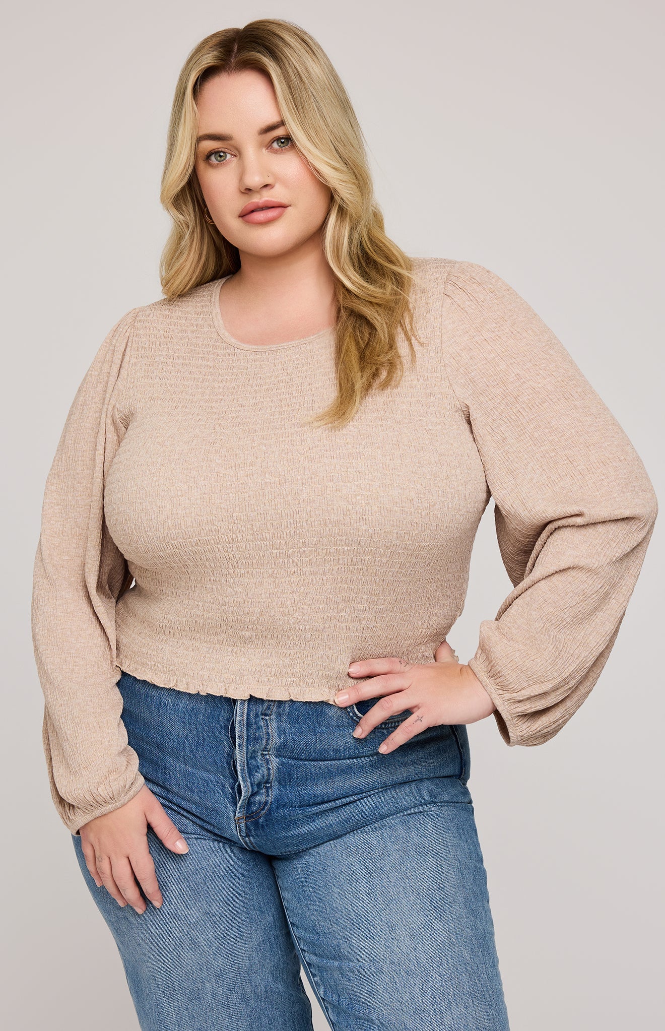 Mischa Top|color:Heather Taupe