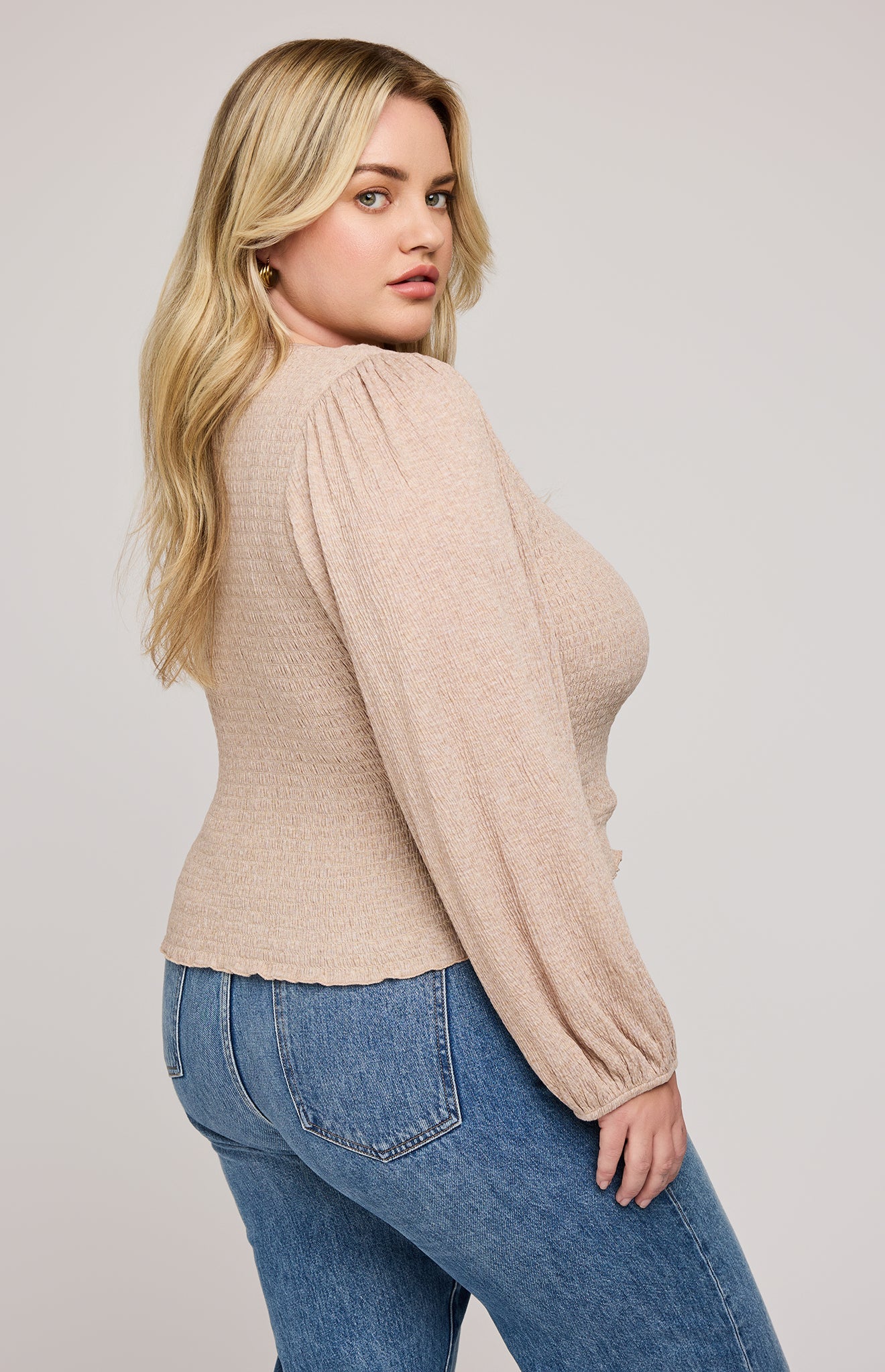 Mischa Top|color:Heather Taupe