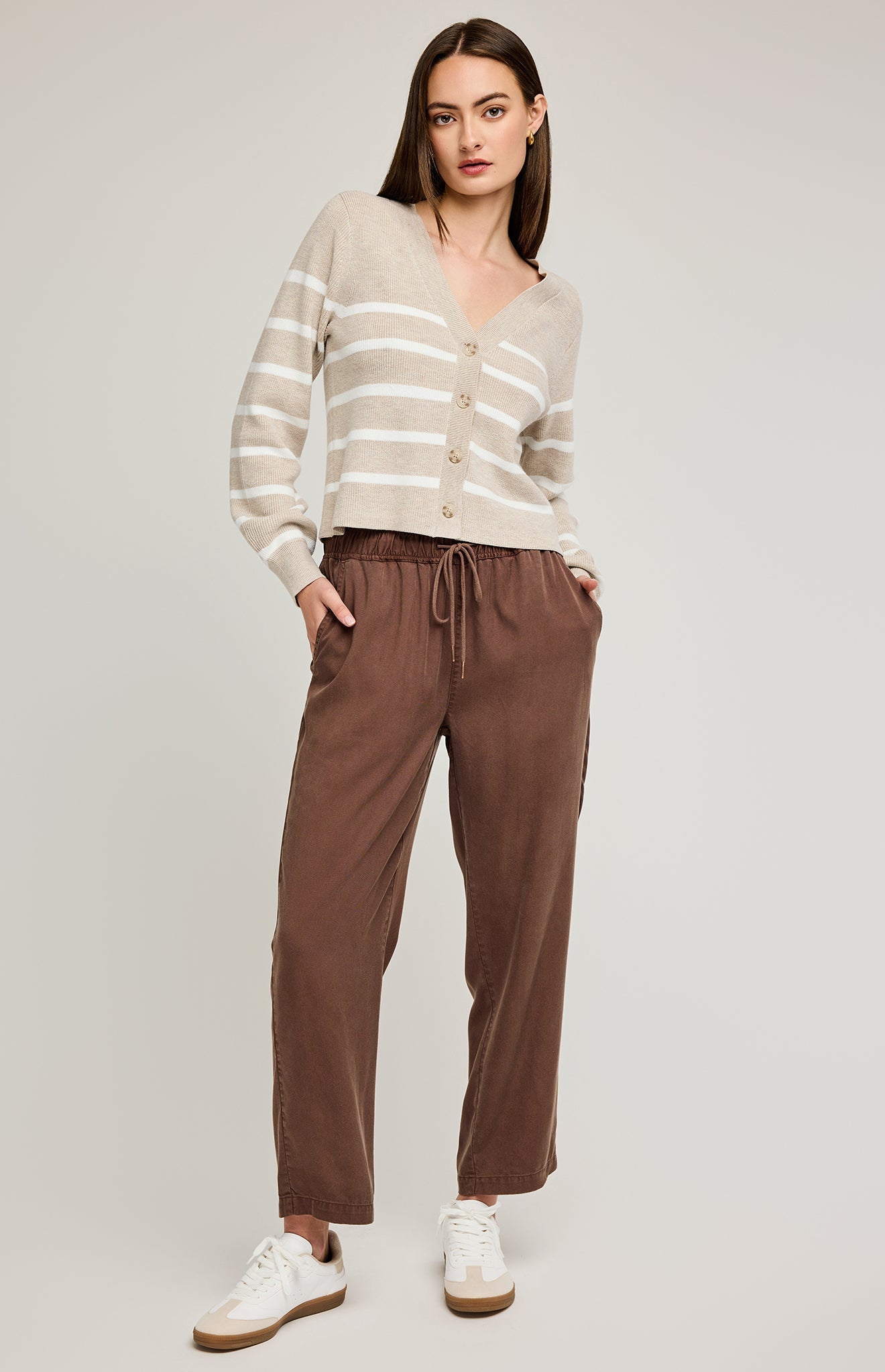 Eden Striped Cardigan|color:Heather Oat Stripe