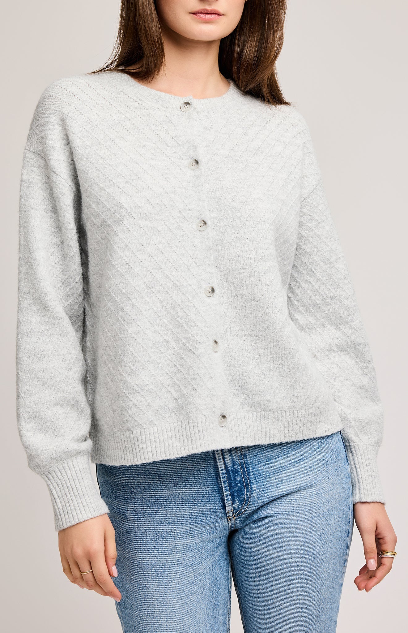 Leonie Cardigan|color:Heather Grey