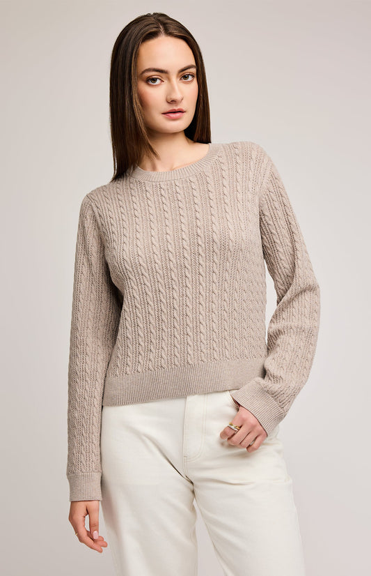 Janice Crew Neck Pullover|color:Heather Taupe