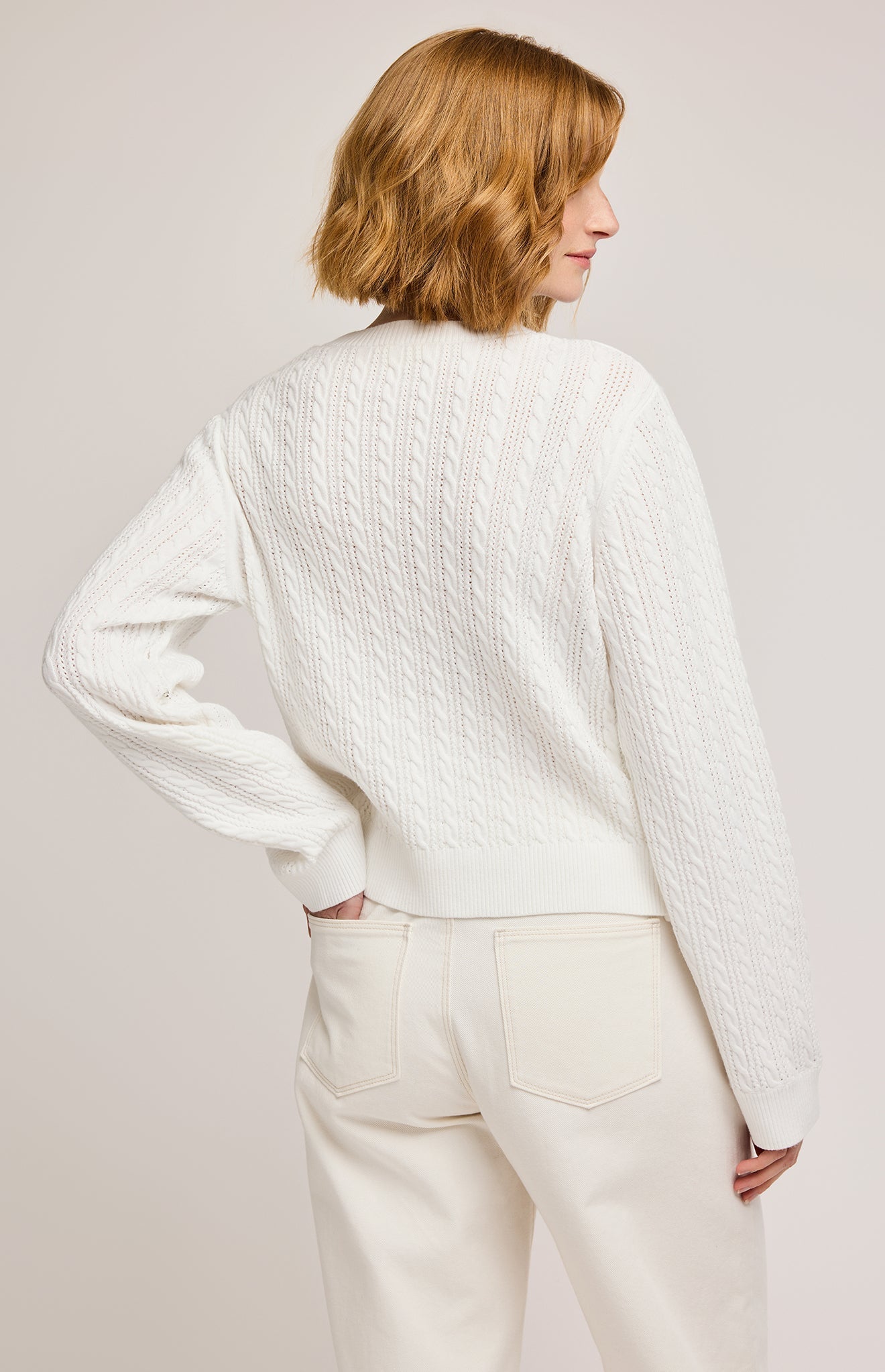 Janice Crew Neck Pullover|color:White