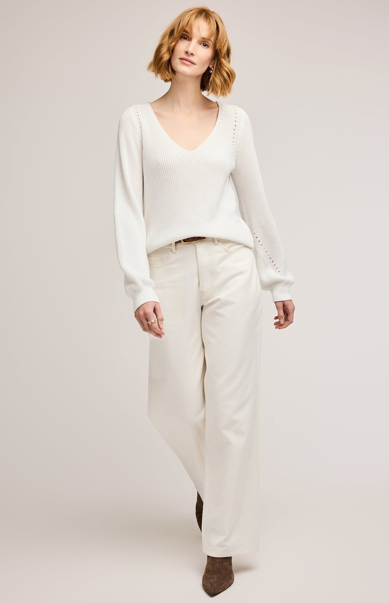 Hailey Pullover Sweater|color:White