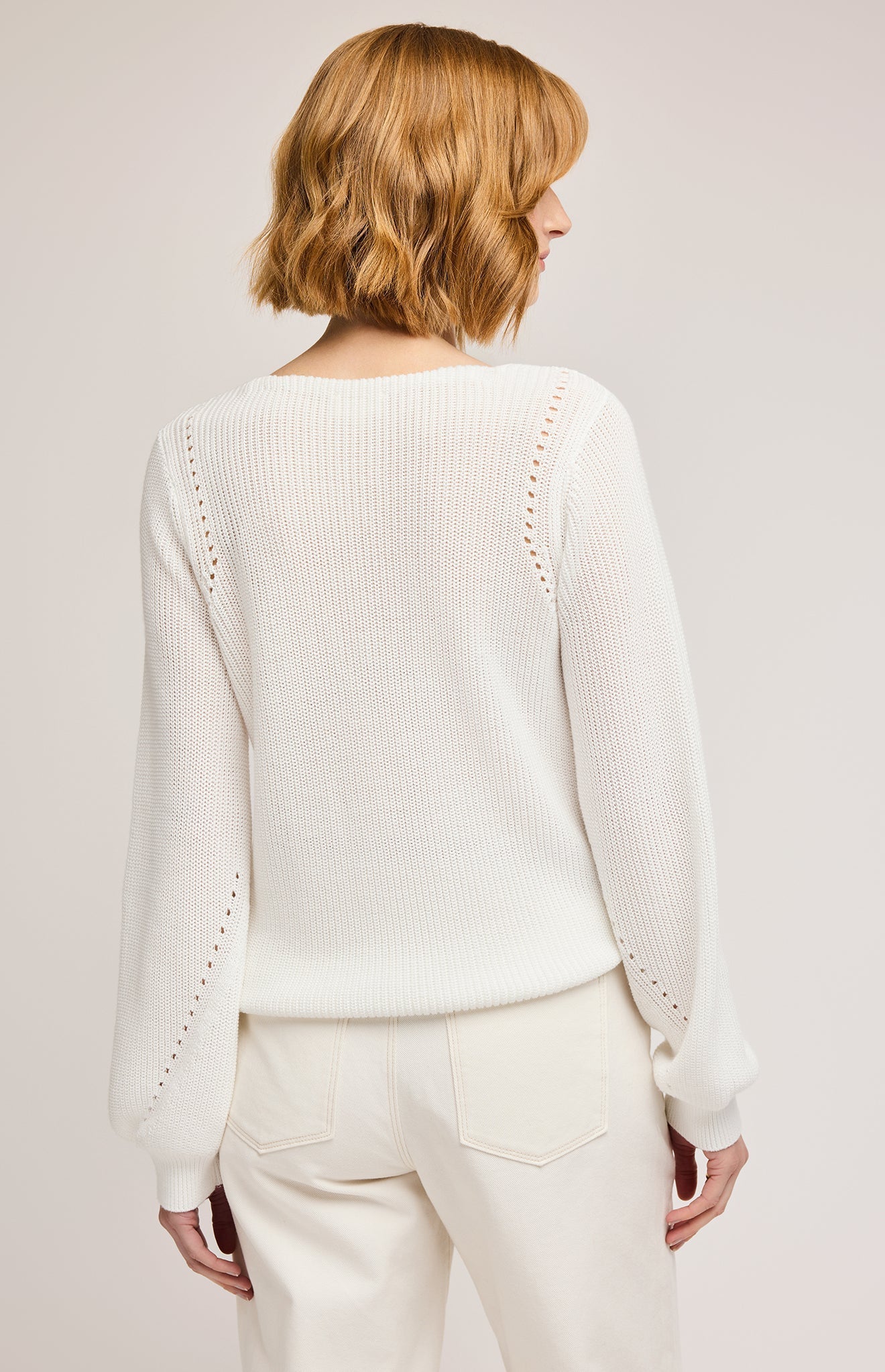 Hailey Pullover Sweater|color:White