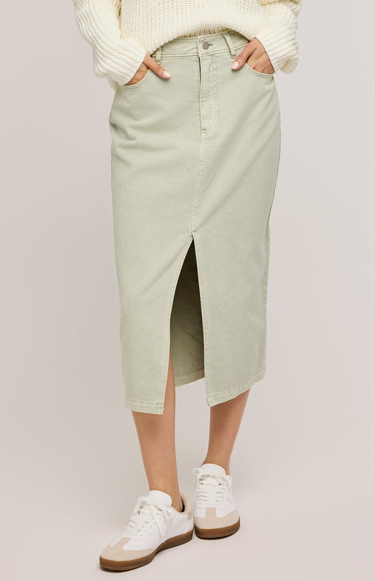 Georgia Midi Skirt|color:Cactus