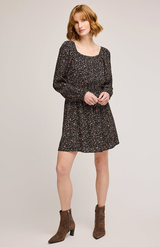 Sutton Floral Mini Dress|color:Black Wildflower