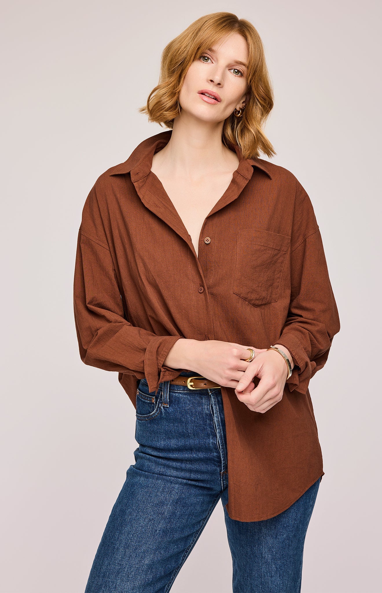 Callahan Button Down Shirt|color:Cappuccino 