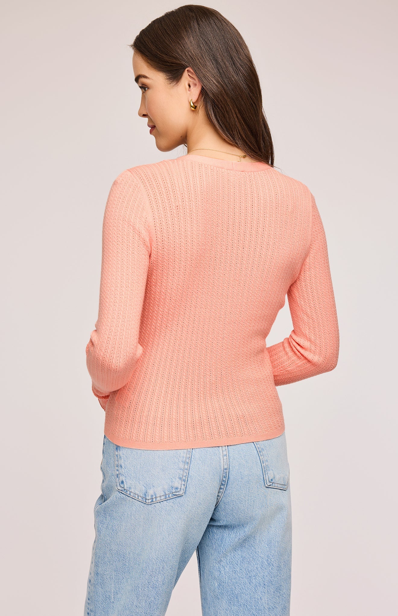 Mia V-Neck Pullover Top|color:Bellini