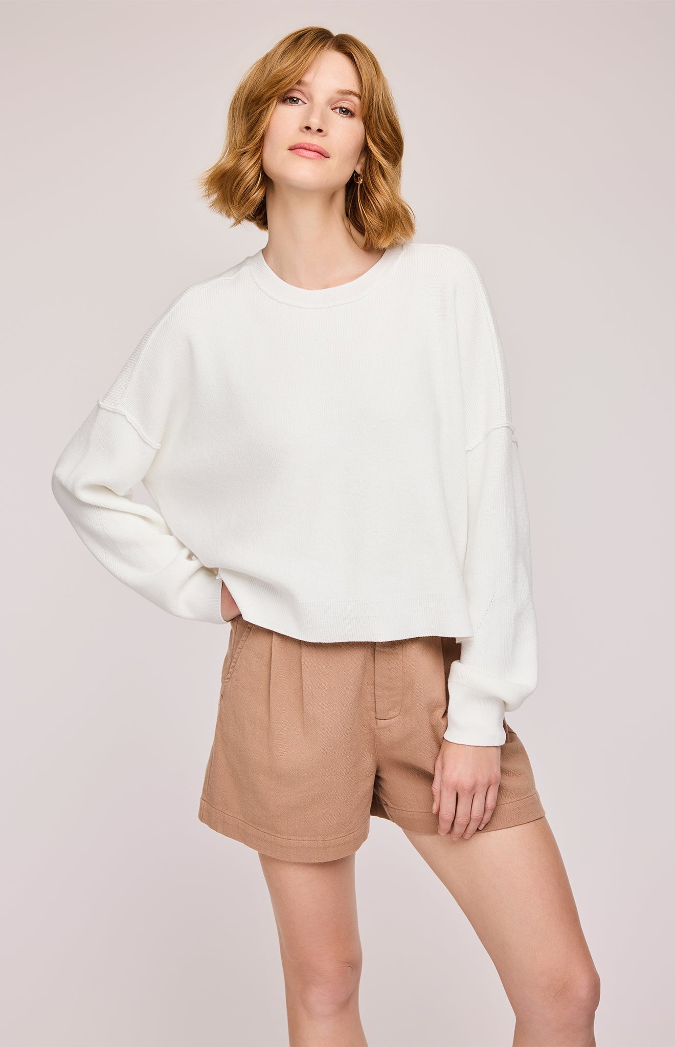 Echo Pullover Sweater|color:White