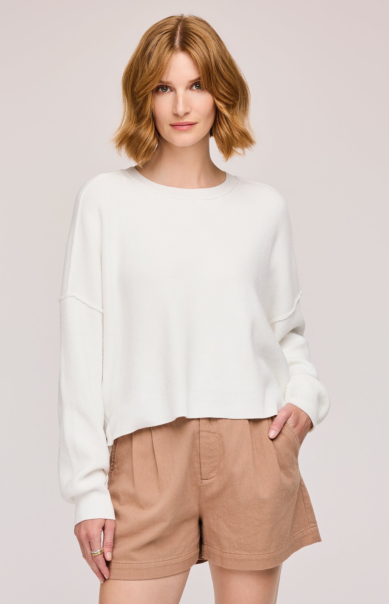 Echo Pullover Sweater|color:White