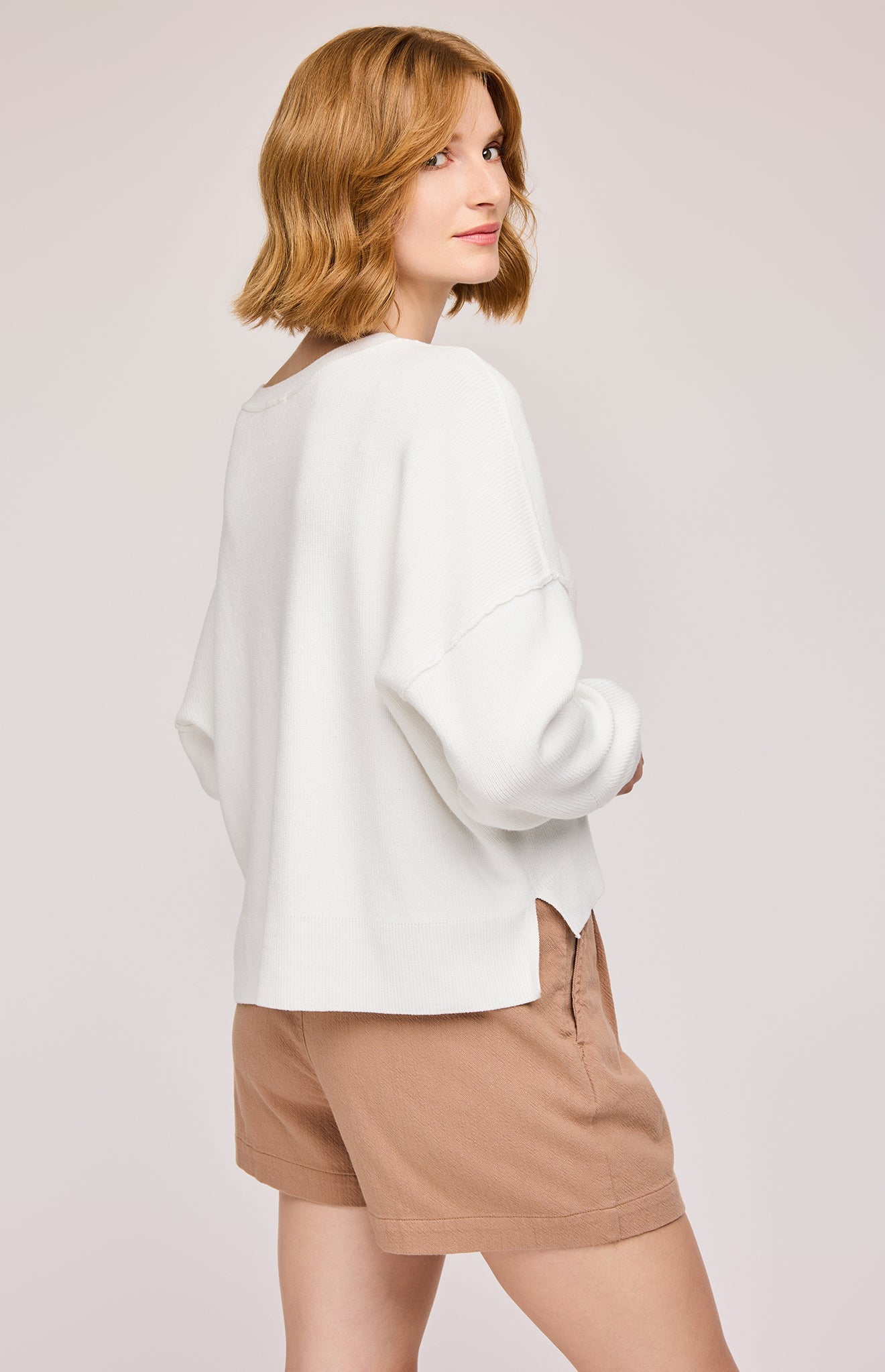 Echo Pullover Sweater|color:White