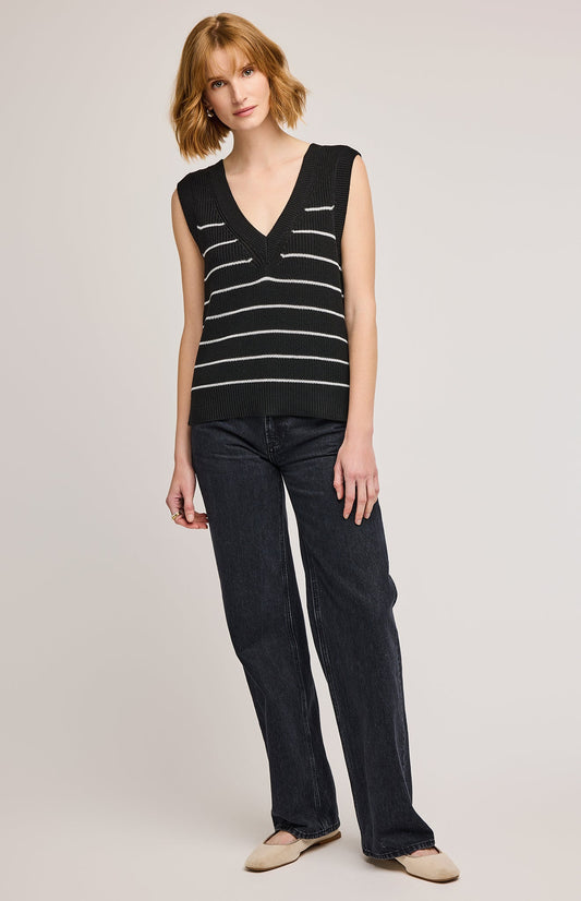 Tanner Knit Vest|color:Black Stripe