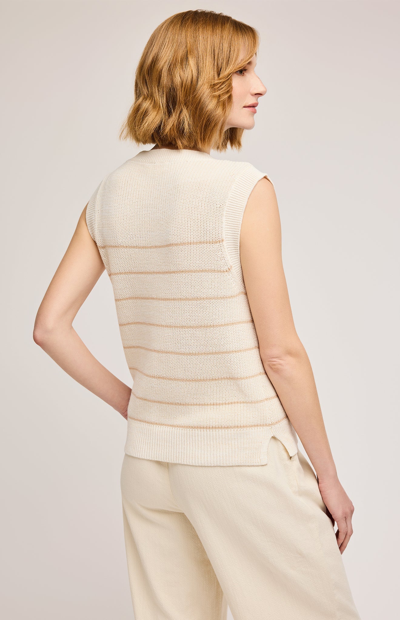 Tanner Knit Vest|color:Shell Stripe