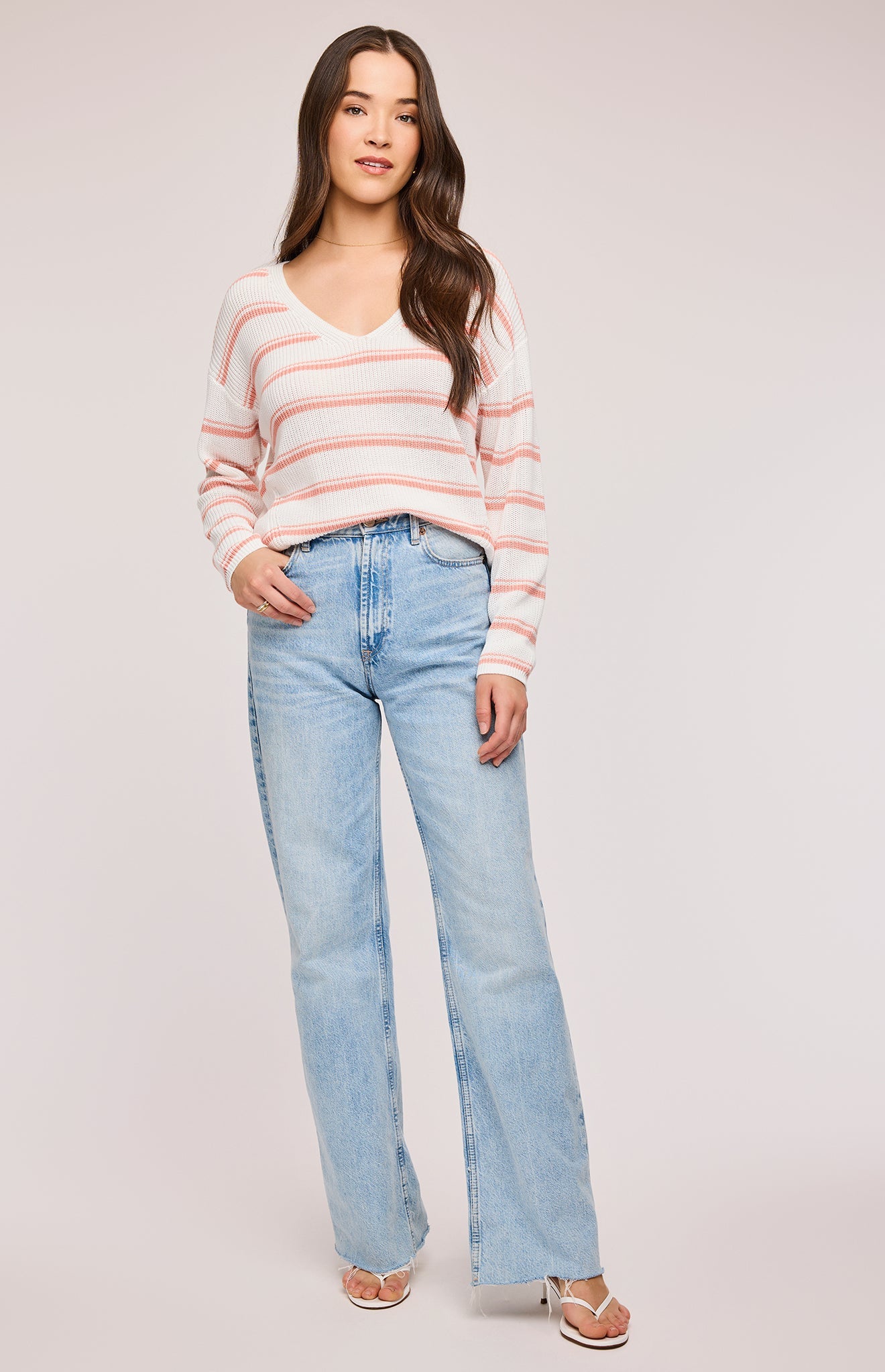 Tucker Pullover Sweater|color:Bellini Stripe