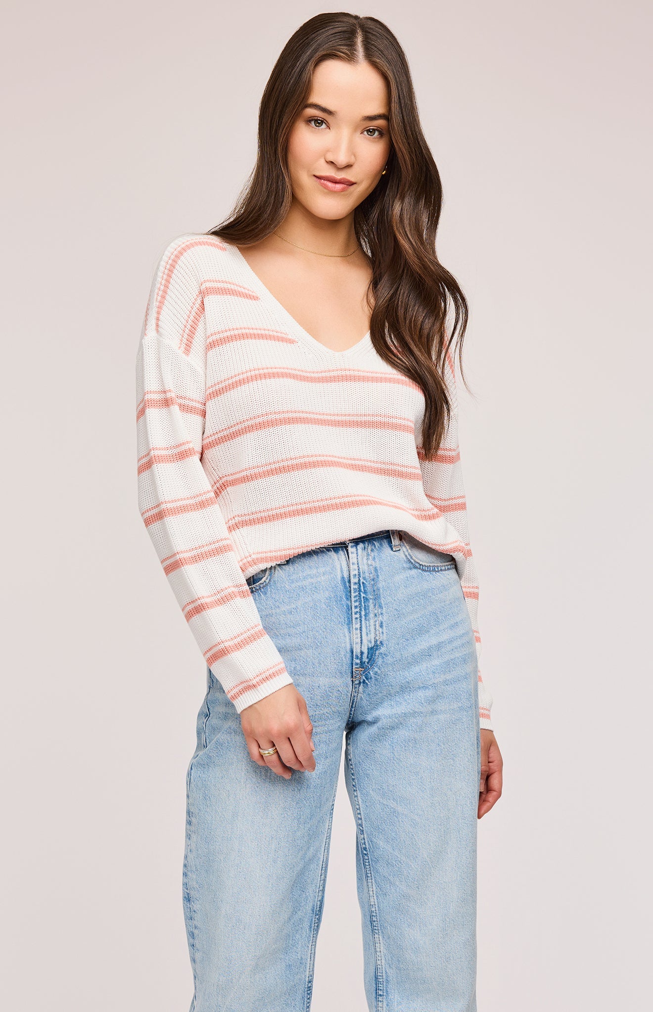 Tucker Pullover Sweater|color:Bellini Stripe