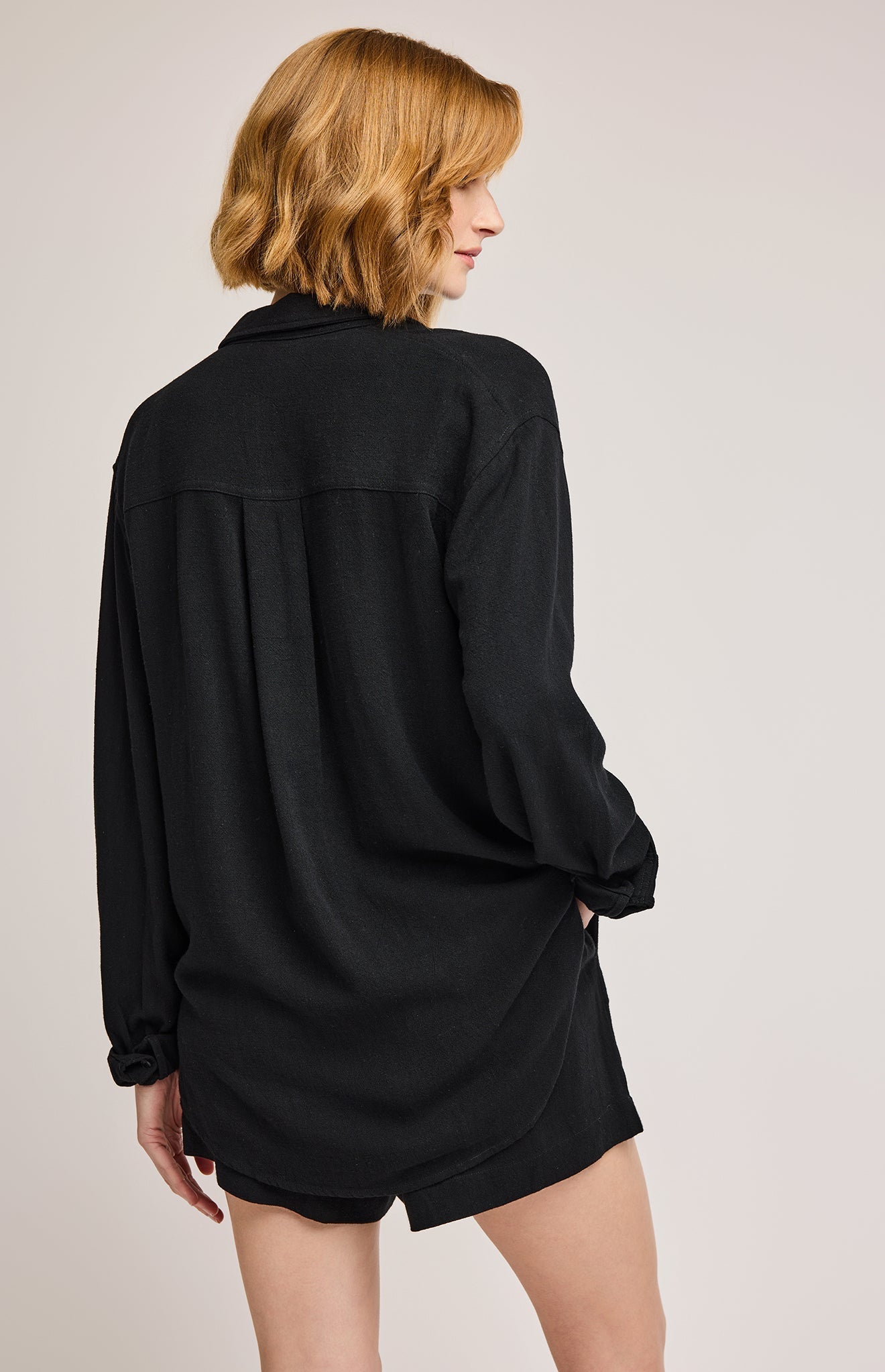 Portia Button Down Shirt|color:Black