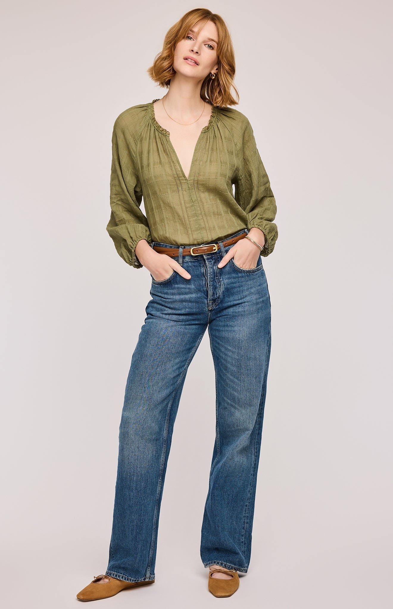 Atlas Textured Cotton Blouse