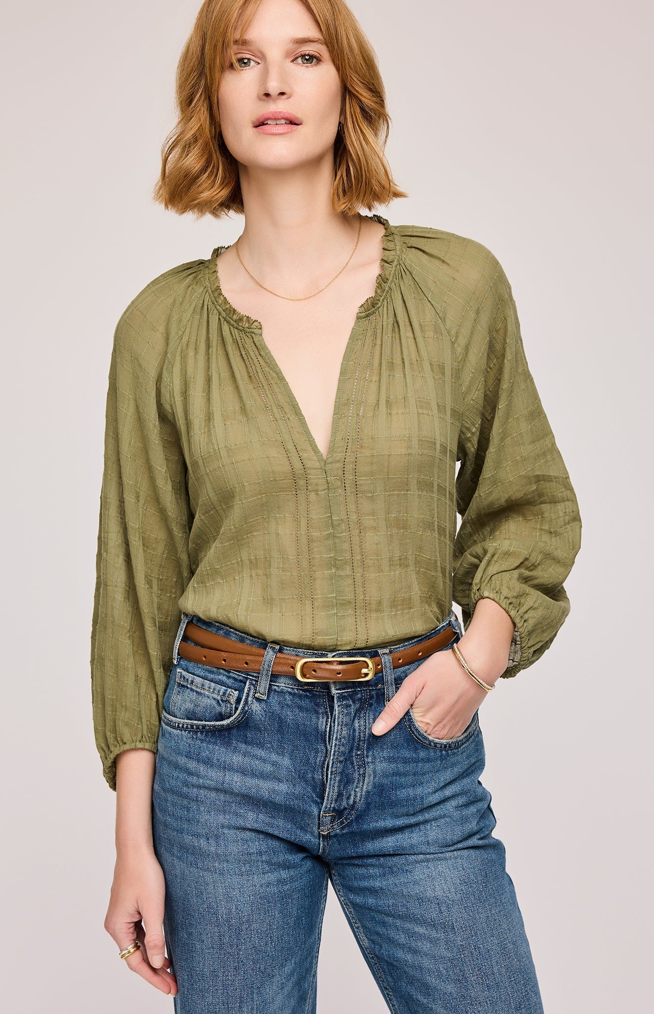 Atlas Textured Cotton Blouse