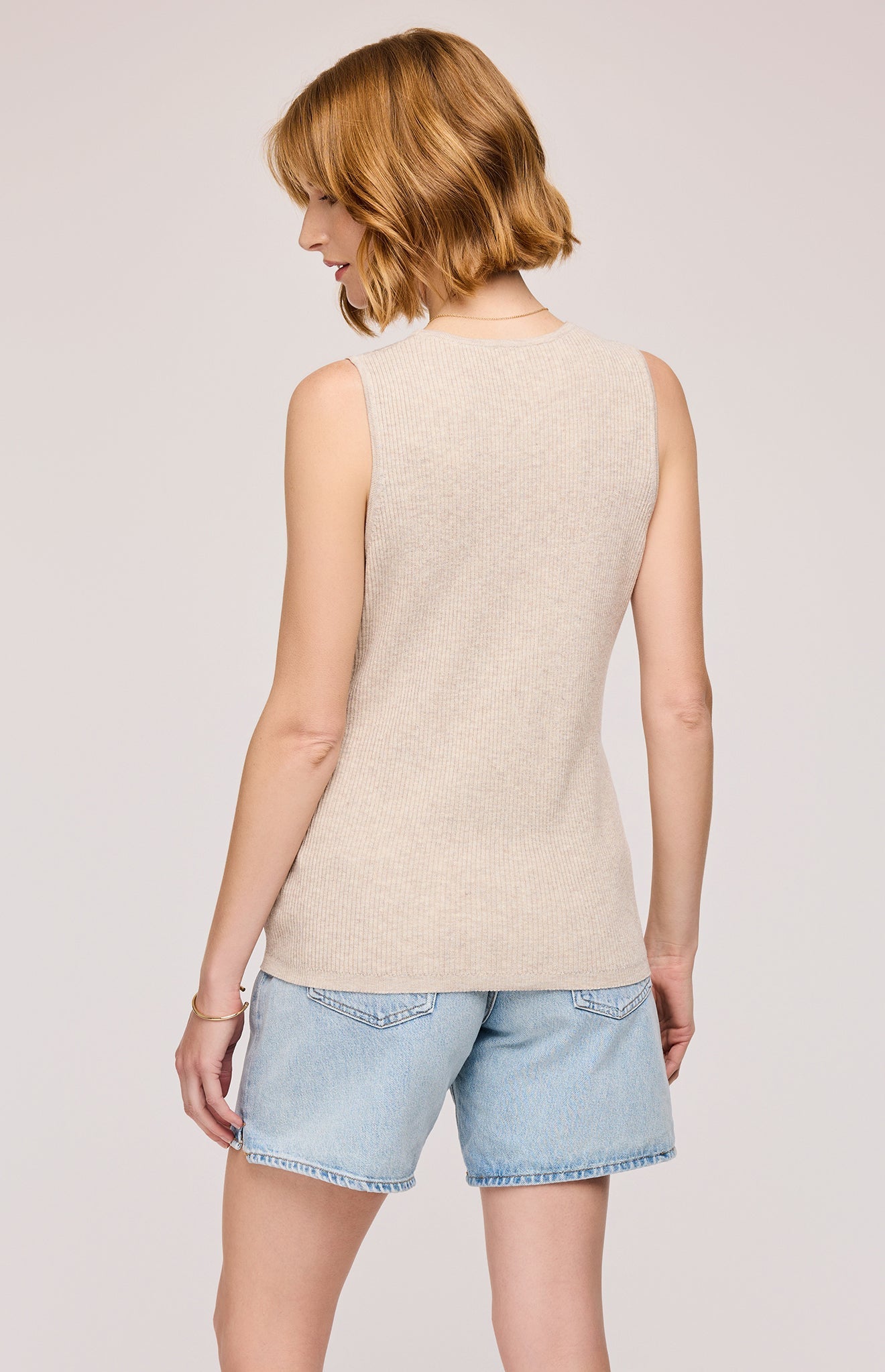 Miles Knit Tank|color:Heather Oat