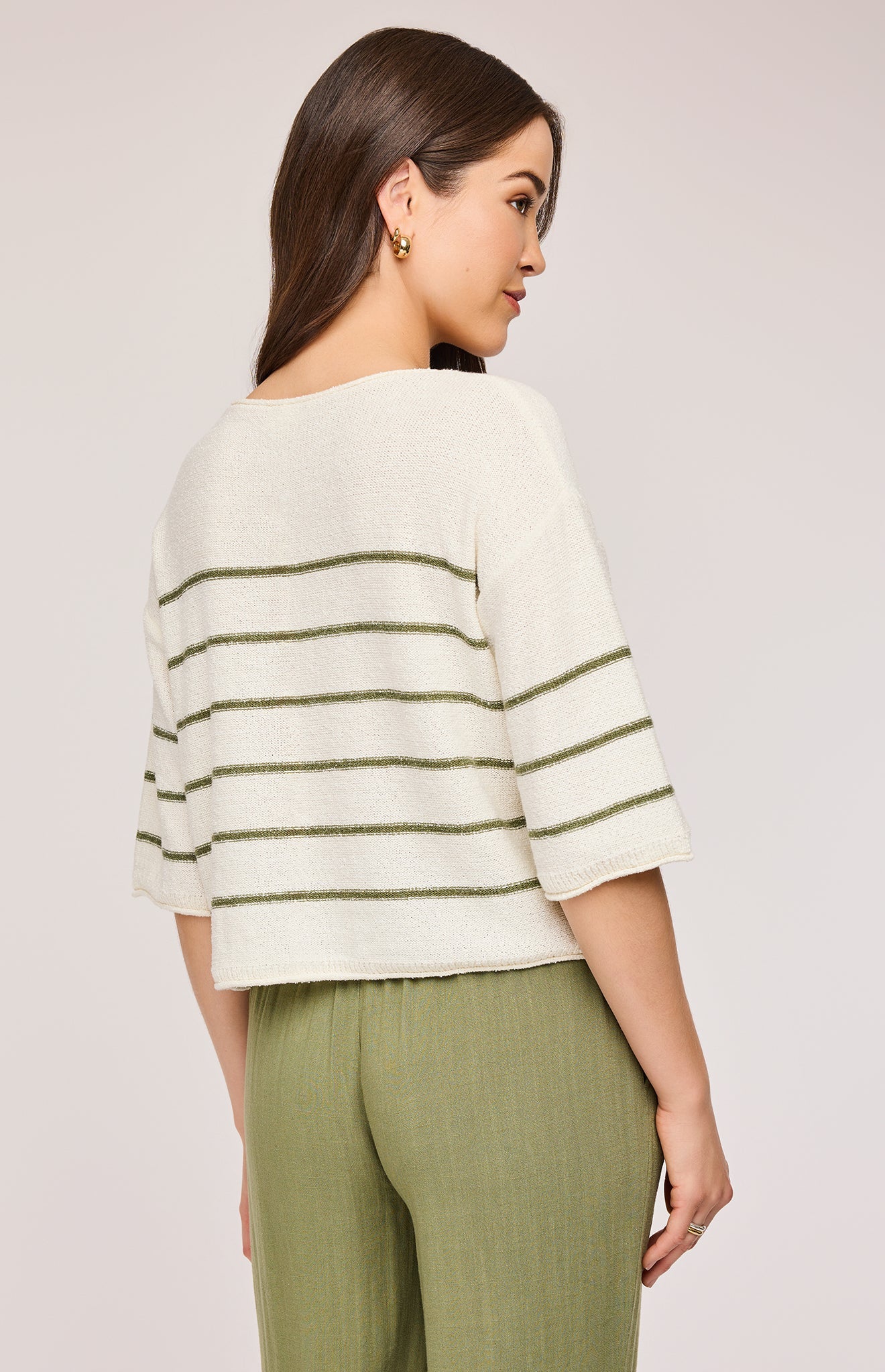 Kerrigan Knit Sweater|color:Matcha Stripe